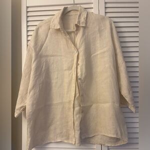 Lightweight Linen Button-Up Shirt or Cover-up